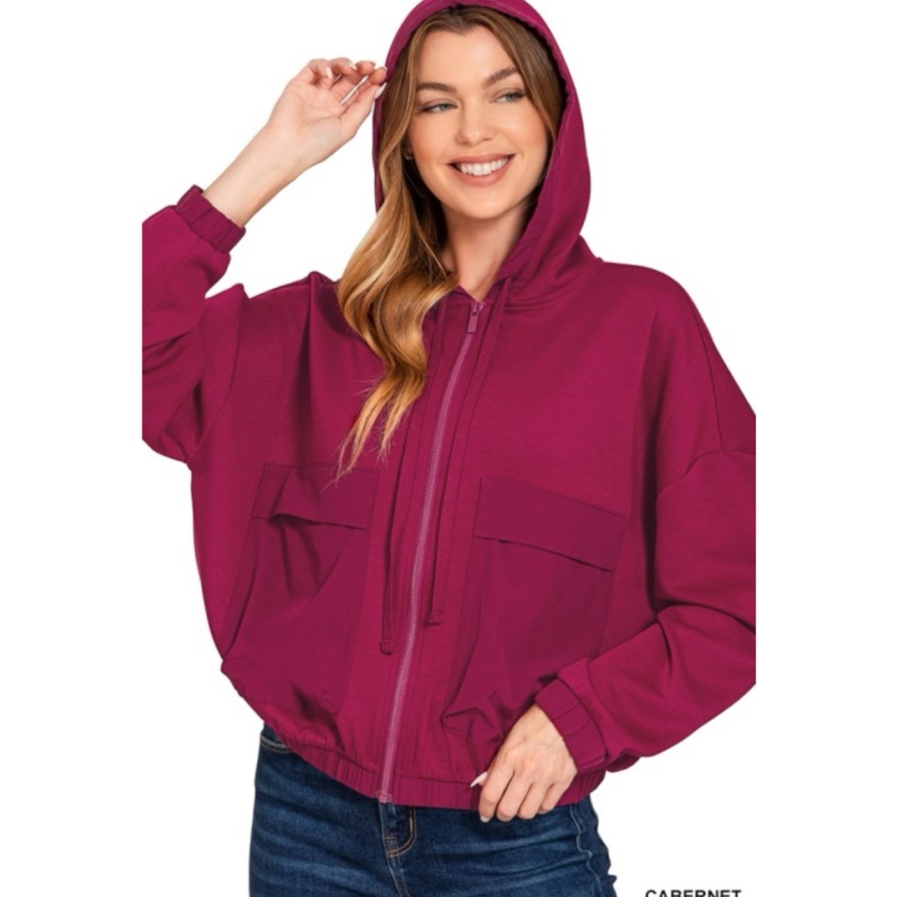 Womens Cabernet Zip-Front Hoodie Jacket - Picture 2 of 3